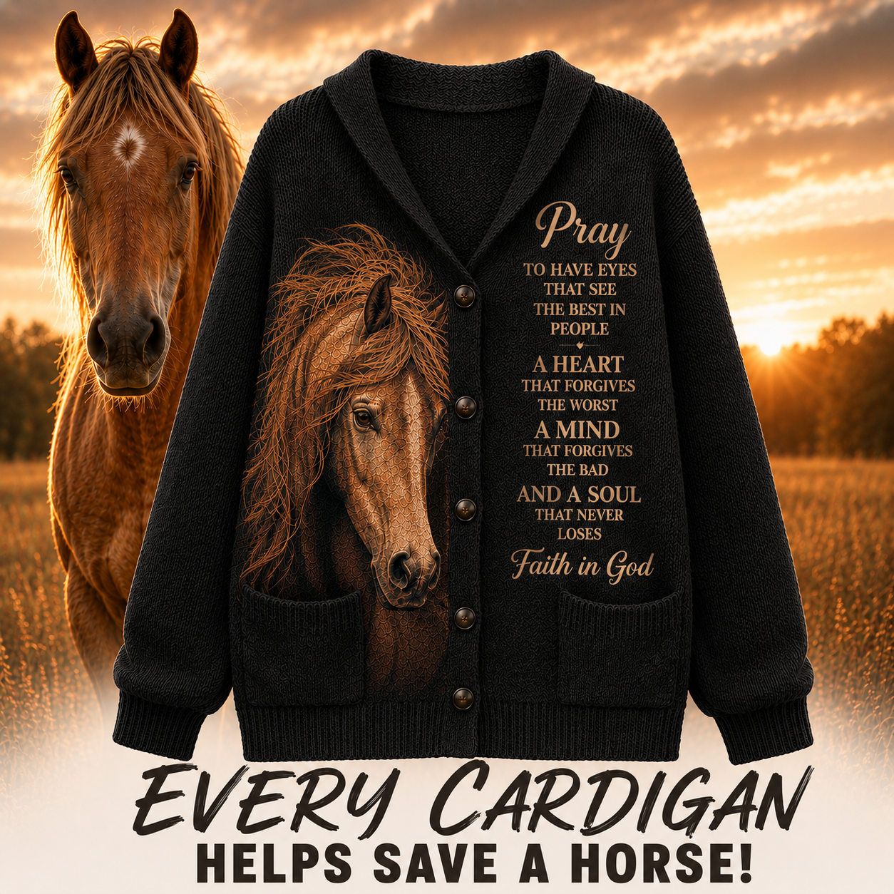 Women's Cozy Horse Cardigan