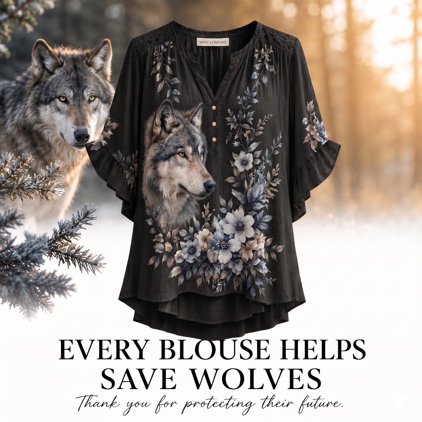 Women's Wolf Summer Blouse