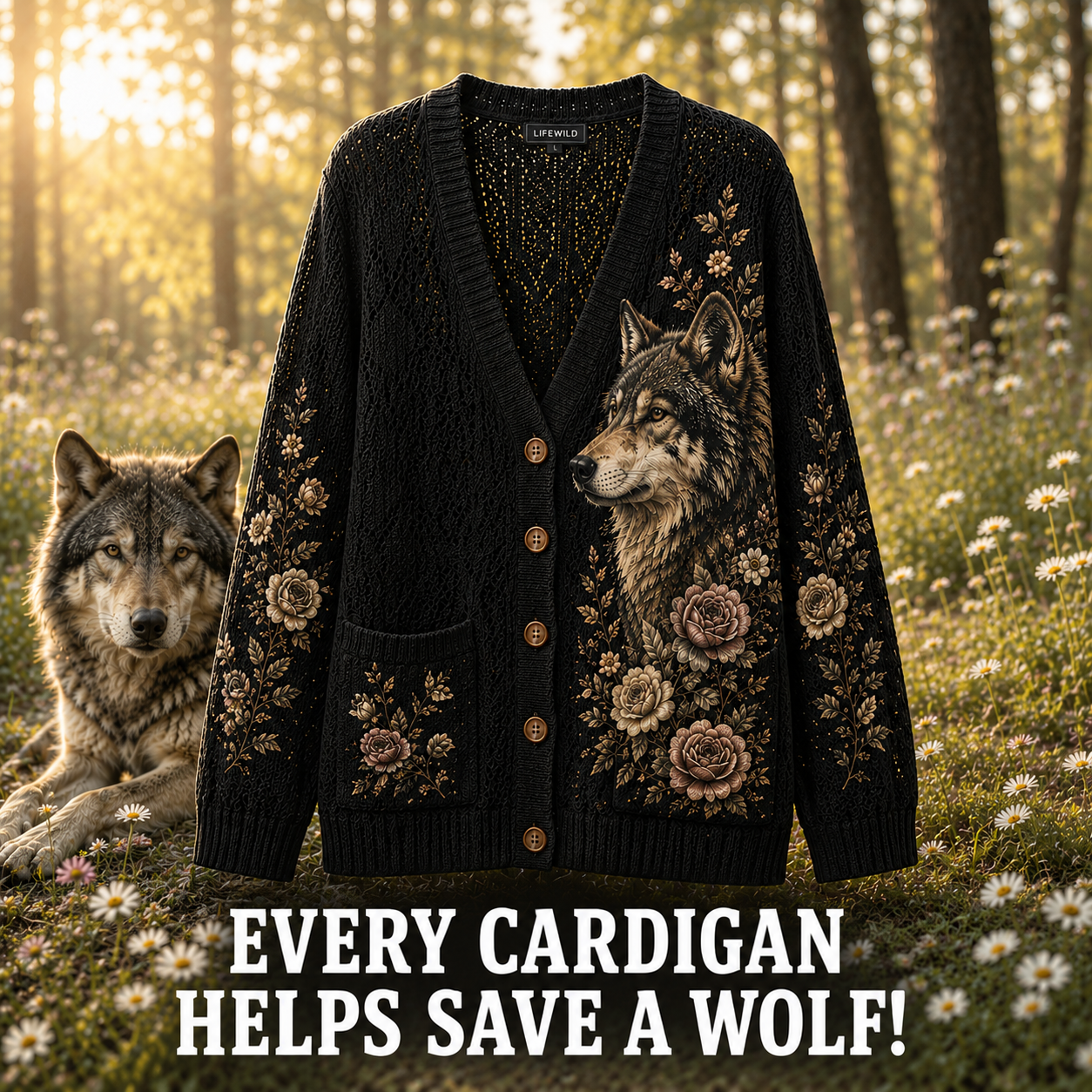 Wolf Summer Knit Cardigan