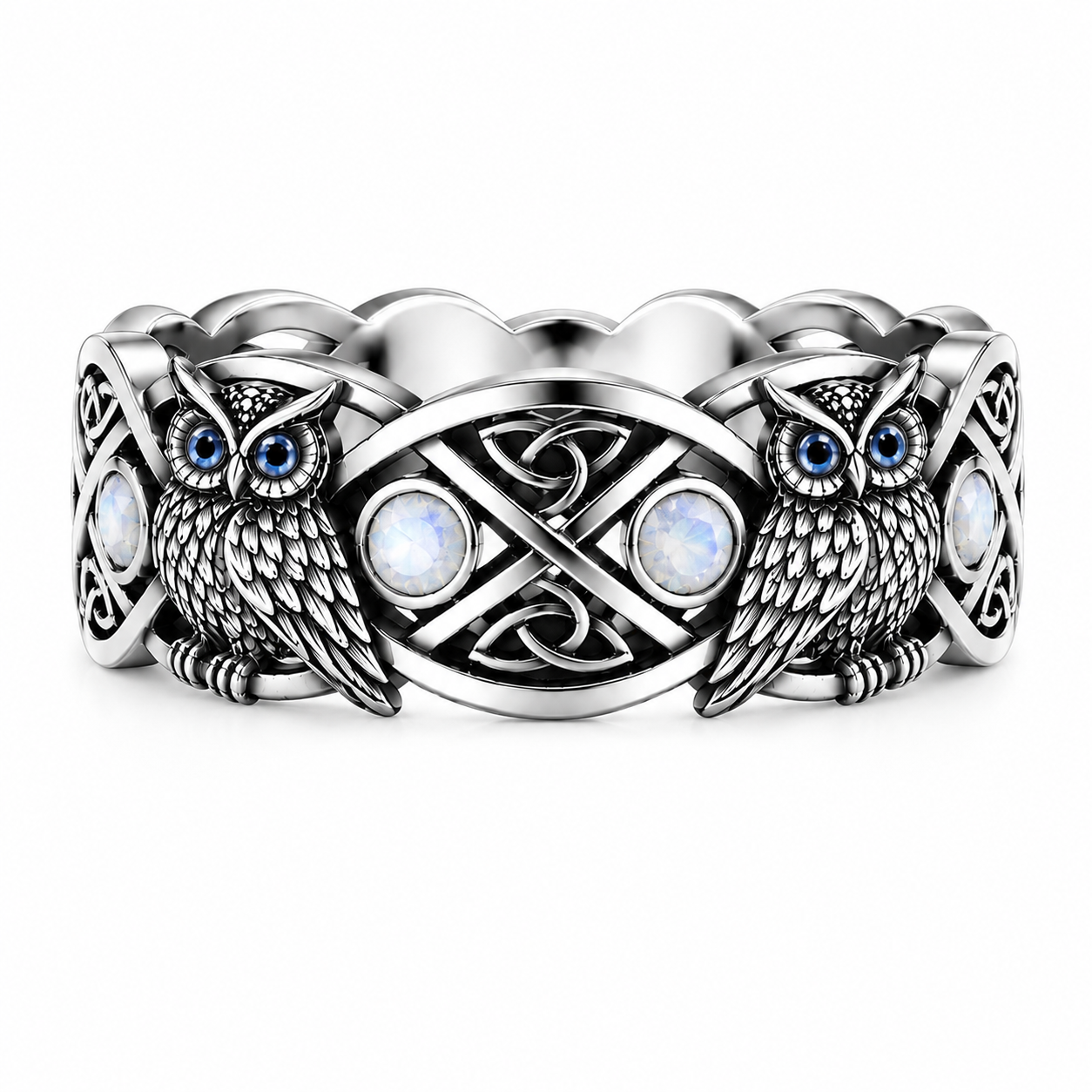 The Moonstone Owl Ring
