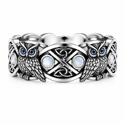 The Moonstone Owl Ring
