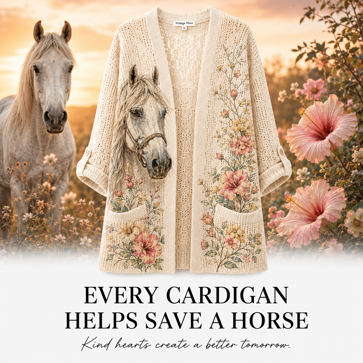 Women's Summer Horse Cardigan
