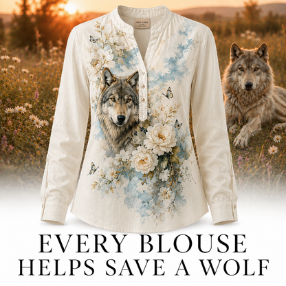 Wolf Summer Blouse For Women