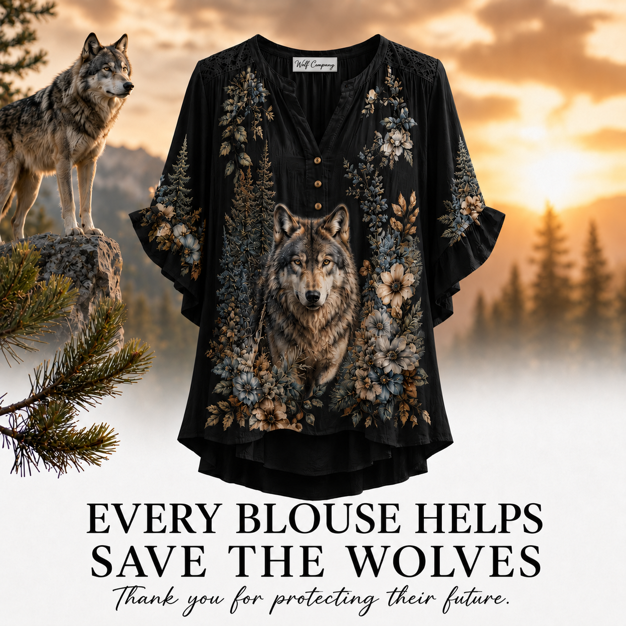 Women's Wolf Summer Blouse