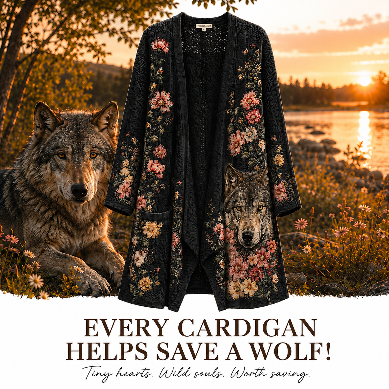 Women's Wolf Cardigan