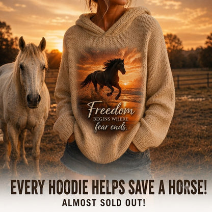 Oversized Horse Knit Hoodie