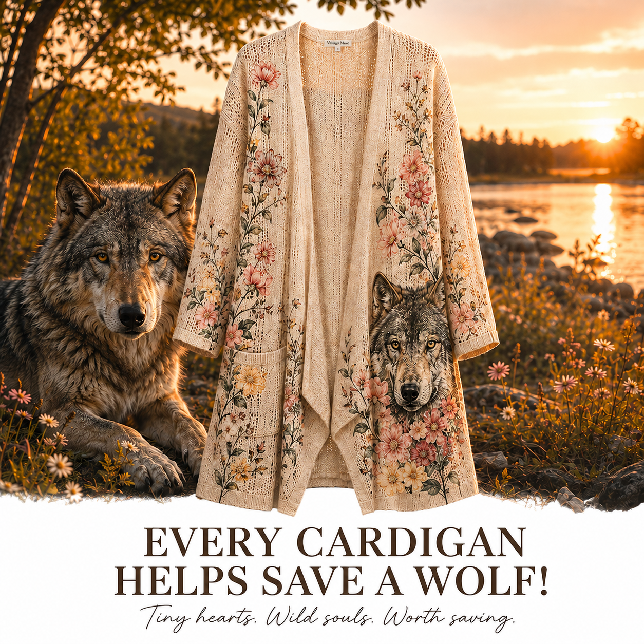 Women's Wolf Cardigan