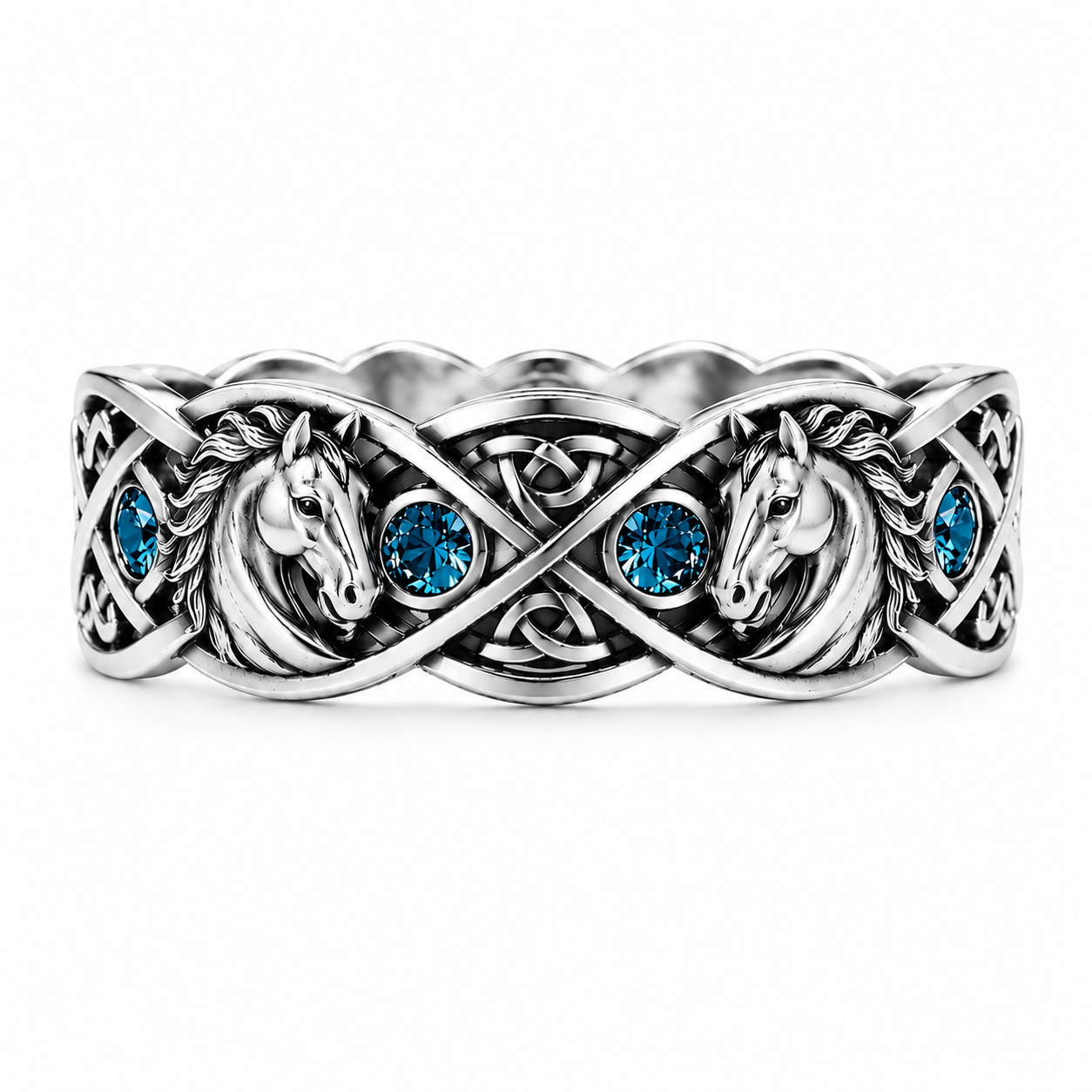 The Blue Sapphire Horse Ring