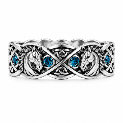 The Blue Sapphire Horse Ring