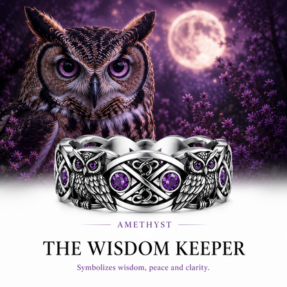 The Amethyst Owl Ring