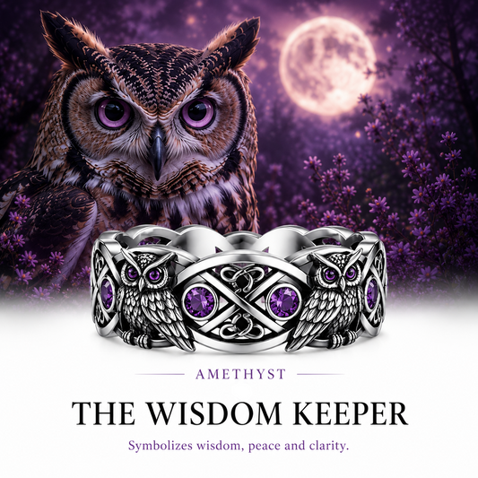 The Amethyst Owl Ring