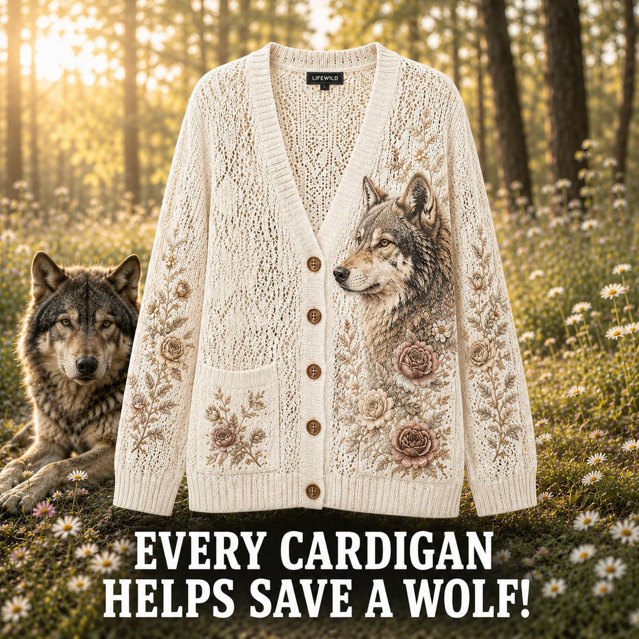 Wolf Summer Knit Cardigan