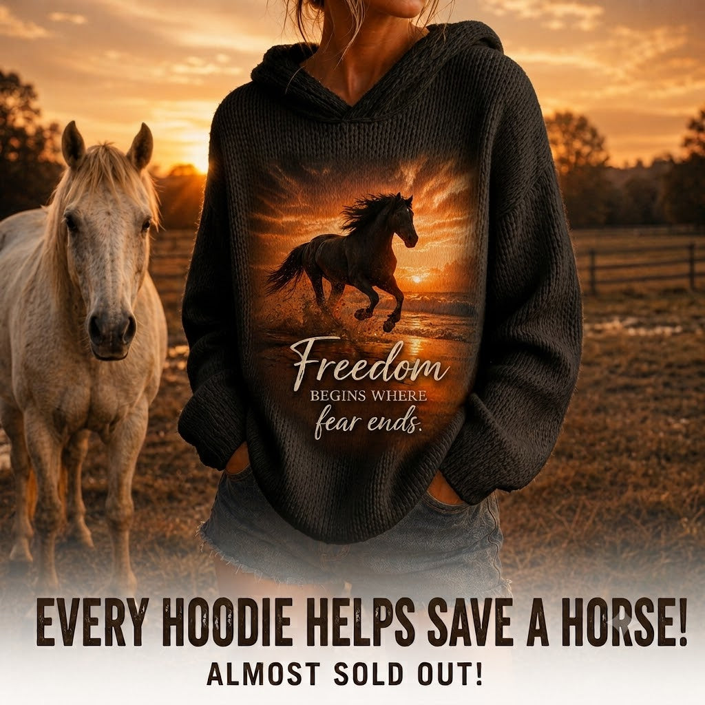Oversized Horse Knit Hoodie