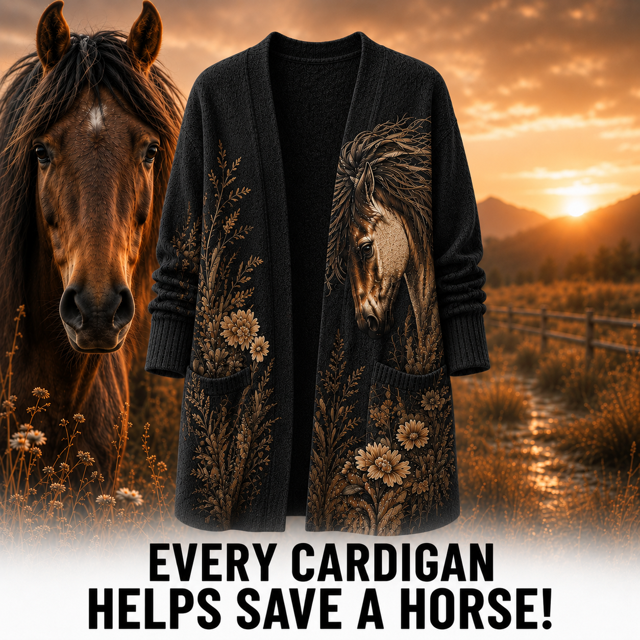 Horse Summer Knit Cardigan